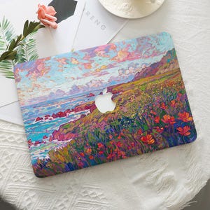 Coastal Poppies Painting MacBook Hard Protective Case Mac Laptop Cover for 2025 M4 Air 15/13/11 MacBook Pro 16/14/15/13 Inch M1 M2 M3 2024