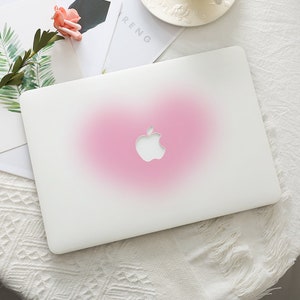 Étui de protection rigide pour Macbook avec coeur rose et coque d'ordinateur portable pour Macbook Air 2025 15/13/11 pouces A3240 Macbook Pro 13/14/15/16 2024 M4 M3 M2 M1
