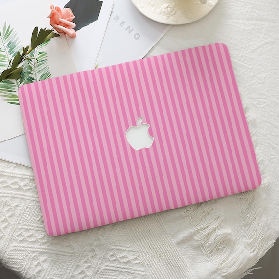 Pink Line Minimalist MacBook Protective Hard Case Laptop Cover for