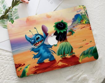 Stitch & Girl Pattern Macbook Protective Hard Case Mac Laptop Cover for 2026 Neo 13 Air 15/13/11 Pro 16/15/14/13 inch M5 M4 M3 M2 M1 Ret 12