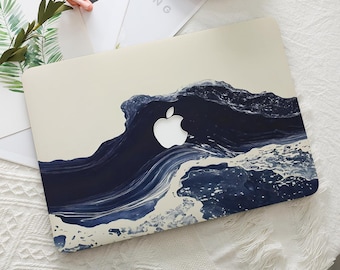 Blue Sea Waves Painting Macbook Hard Protective Case Laptop Cover for 2026 Neo 13 Air 15/13/11 Mac Pro 16/15/14/13 inch A3434 M5 M4 M3 M2 M1