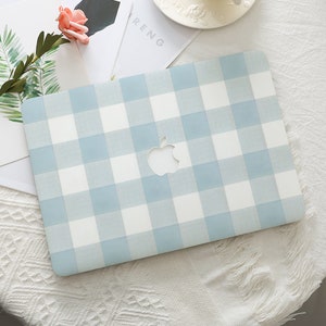 Basic Plaid Blue Simple Hard Protective Macbook Case Laptop Cover For Mac 16 15 13 Inch For Macbook Air 15/13 Pro 13/14 2022 2023 M2 A2941
