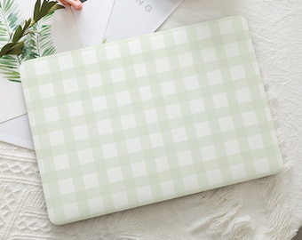 Green Basic Plaid Simple Macbook Hard Protective Case Laptop Cover for 2026 Neo 13 Air 15/13/11 Mac Pro 16/15/14/13inch A3434 M5 M4 M3 M2 M1