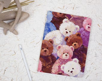 Colorful Bear Collage iPad Case with Pencil Holder, Cover for iPad A16, 10th Gen, Air 4/5/6 9.7 11 13 M4, Pro 12.9, Mini 5/6/7 A17Pro