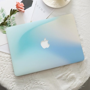 Blue White Gradient Macbook Hard Protective Case Laptop Cover for 2026 Neo Air 15/13/11 A3449 Mac Pro 16/15/14/13 inch A3434 M5 M4 M3 M2 M1