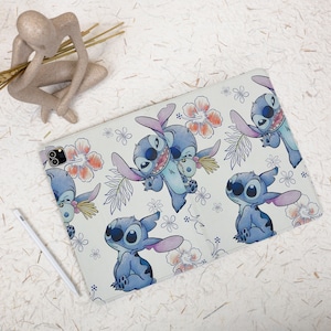 Flower Cute Stitch iPad Case with Apple Pencil Holder Cover for iPad Air 5 3 4 Case iPad Pro 11 12 9 2020/21/22 Protective iPad Sleeve image 2