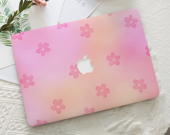 Pink Flower Macbook Hard Protective Case Laptop Cover for MacBook For Macbook Air 11/13 Pro 13/14/15/16 2008-2021 Inch A2779 Case