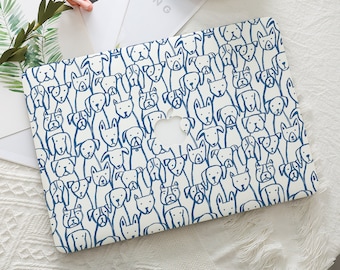 Funda protectora rígida azul para MacBook con diseño de perro de dibujos animados (modelo 2026) para Mac Pro de 16/15/14/13 pulgadas (A3434 M5 M4 M3 M2 M1 Ret12)