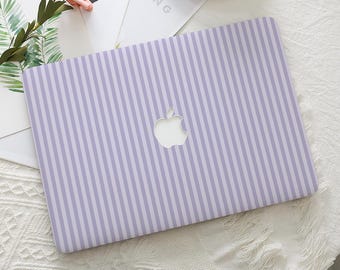 Purple Line Striped Minimalist Macbook Hard Case Laptop Cover for 2026 Neo 13 Air 15/13/11 Mac Pro 16/15/14/13 inch A3434 M5 M4 M3 M2 M1