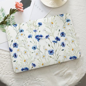 Spring Blue White Wild Flowers Macbook Hard Protective Case Laptop Cover for MacBook For Macbook Air 11/13 Pro 13/14/15/16 2008-2021 Inch