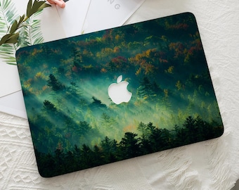 Misty Forest Aesthetic Macbook Protective Hard Case Mac Laptop Cover for 2026 Neo 13 Air 15/13/11 Pro 16/15/14/13 inch M5 M4 M3 M2 M1 Ret 12