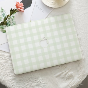 Green Basic Plaid Simple Protective Macbook Case Laptop Cover for Macbook Air 15/13/11 Pro 13/14/15/16 Macbook 12 Inch 2025 2024 M4 M3 M2 M1
