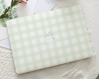 Green Basic Plaid Simple Protective Macbook Case Laptop Cover for Macbook Air 15/13/11 Pro 13/14/15/16 Macbook 12 Inch 2025 2024 M4 M3 M2 M1