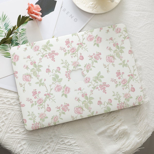 Pink Flower Minimalist Hard Protective Macbook Case Laptop Cover For Mac 16 15 13 Inch For Macbook Air 15/13 Pro 13/14 2022 2023 M2 A2941