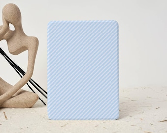 Simple Blue Striped Kindle/Kobo Clara Case with Hand Strap, Clear Back Case for Paperwhite 12/11th Gen, Colorsoft, Kindle 6 inch 2024 Cover