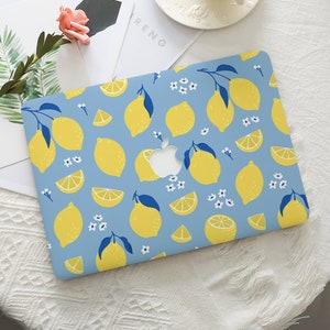 Cute Lemon Fruit Blue Macbook Hard Case Laptop Cover for 2025 Macbook Air 15/13/11 Inch A3240 Macbook Pro 13/14/15/16 2024 M4 M3 M2 M1