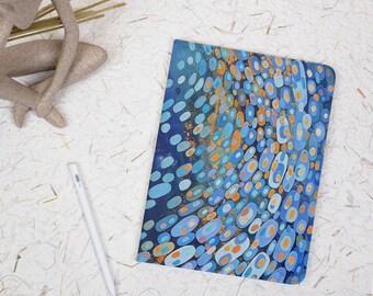Vibrant Dot Abstract iPad Case with Pencil Holder, Printed Cover for iPad A16, 10th Gen, Air 4/5/6 9.7 11 13 M4, Pro 12.9, Mini 5/6/7 A17Pro