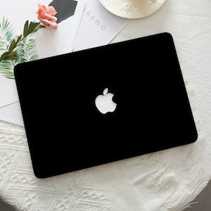 Black Solid Color Macbook Hard Protective Case Mac Laptop Cover for Macbook Air 11/13/15 Pro 13/14/15/16 Mac 12 Inch M1 M2 M3 M4 2024 2025