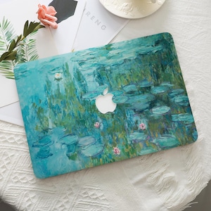 Claude Monet Water Lily Painting Macbook Case for 2025 Air 15/13 Pro 16/14 Laptop Cover for Mac 16 15 14 13 12 11 Inch M1 M2 M3 M4 2022 2024