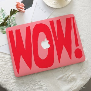 Red WOW Laptop Cover For Macbook Air 15/13/11 Pro 13/14/15/16 Mac 12 Inch Hard Protective Macbook Case 2024 M3 New 2022 M2 2023 A2779 Case