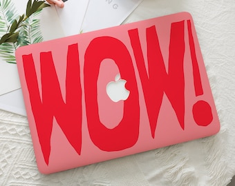 Red WOW Laptop Cover For Macbook Air 15/13/11 Pro 13/14/15/16 Mac 12 Inch Hard Protective Macbook Case 2024 M3 New 2022 M2 2023 A2779 Case