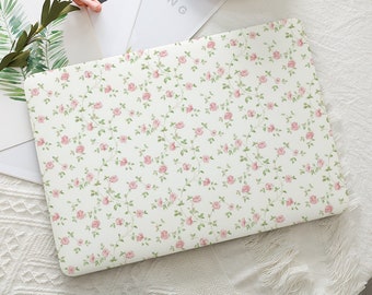 Pretty Pink Floral Simple Macbook Hard Protective Case Laptop Cover for 2026 Neo Air 15/13/11 Mac Pro 16/15/14/13 inch A3434 M5 M4 M3 M2 M1