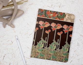 Ornate Poppy Floral Painting iPad Case with Pencil Holder Cover for iPad A16 11/10/9th Gen M4 Air 11/13 inch iPad Pro 11/13 Mini 6/7 A17pro