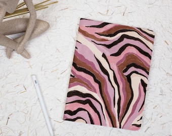 Pink Zebra Print iPad Case with Pencil Holder, Cover for iPad A16, 10th Gen, Air 4/5/6 9.7 11 13 M4, Pro 12.9, Mini 5/6/7 A17Pro