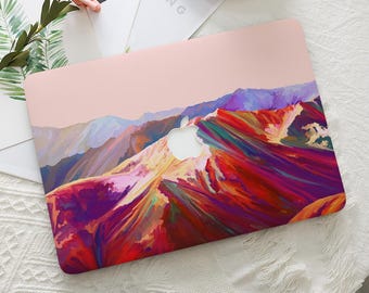 Vibrant Mountain Painting Macbook Protective Hard Case Laptop Cover for 2026 Neo 13 Air 15/13/11 Pro 16/15/14/13 inch M5 M4 M3 M2 M1 Ret 12