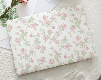 Pink Flowers Aesthetic Macbook Hard Protective Case Laptop Cover for 2026 Neo 13 Air 15/13/11 Mac Pro 16/15/14/13 inch A3434 M5 M4 M3 M2 M1