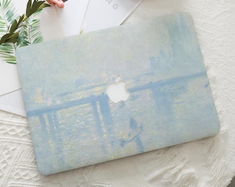 Monet Oil Painting Blue Macbook Hard Protective Case Laptop Cover for 2026 Neo 13 Air 15/13/11 Mac Pro 16/15/14/13 inch A3434 M5 M4 M3 M2 M1