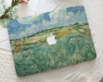 Van Gogh Painting Green Macbook Hard Protective Case Laptop Cover for 2026 Neo 13 Air 15/13/11 Mac Pro 16/15/14/13 inch A3434 M5 M4 M3 M2 M1