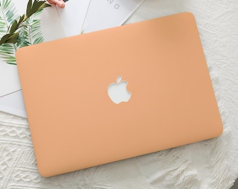 Peach Orange Solid Color Macbook Hard Protective Case Laptop Cover for 2026 Neo 13 Air 15/13/11 Mac Pro 16/15/14/13inch A3434 M5 M4 M3 M2 M1