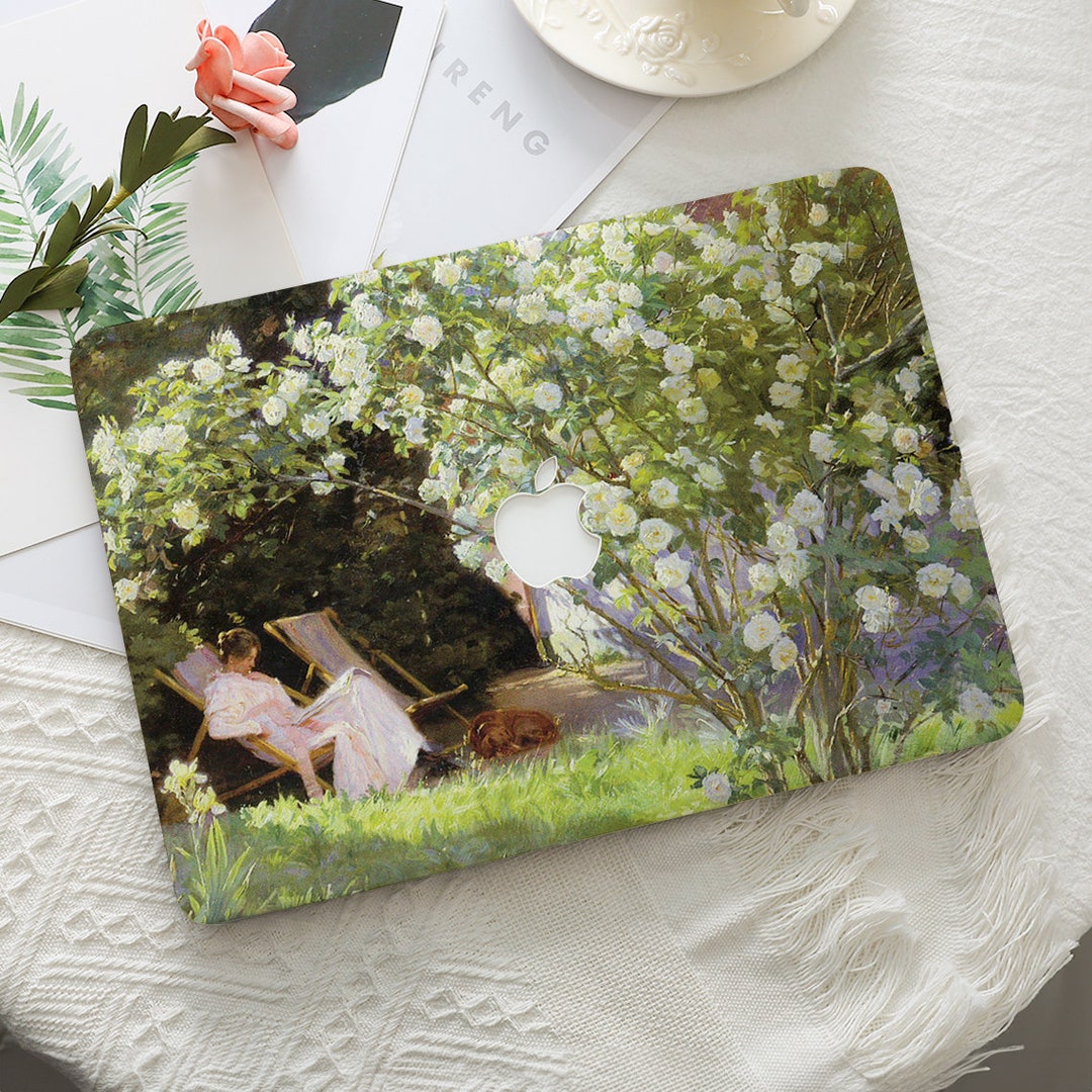 Woman Garden Floral Painting MacBook Hard Protective Case Laptop