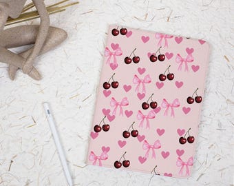 Sweet Cherry Hearts iPad Case with Pencil Holder, Cover for iPad A16, 10th Gen, Air 4/5/6 9.7 11 13 M4, Pro 12.9, Mini 5/6/7 A17Pro