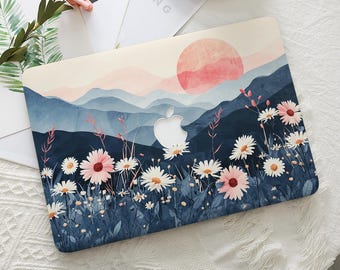Daisy Mountain Watercolor Macbook Hard Case Laptop Cover for 2026 Neo Air 15/13/11 Mac Pro 16/15/14/13 inch M5 M4 M3 M2 M1