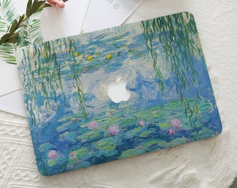 Monet Water Lily Oil Painting Hard Macbook Case Laptop Cover for Macbook Air 15/13/11 Macbook Pro 16/14/13 Inch 2022 M2 2024 2025 New M3 M4