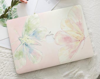 Pastel Butterfly Watercolor Macbook Protective Hard Case Mac Laptop Cover for 2026 Neo 13 Air 15/13/11 Pro 16/15/14/13 inch M5 M4 M3 M2 M1