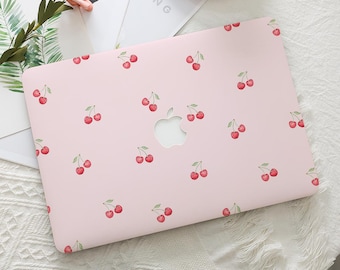 Red Cherry Girly Pink Macbook Hard Protective Case Laptop Cover for 2026 Neo Air 15/13/11 Mac Pro 16/15/14/13inch A3434 M5 M4 M3 M2 M1 Ret12