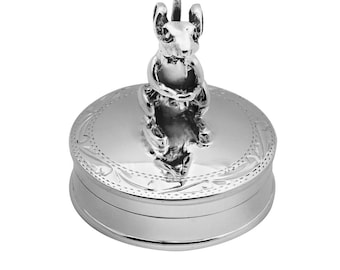 Maus Auf Runde Pillendose 925 Sterling Silber Englisch Hallmarks By JewelAriDesigns