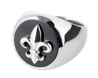 Fleur De Lys Ring Hallmarked 925 Sterling Silver By JewelAriDesigns