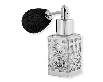 Art Nouveau Sterling Silver Perfume Atomizer Set with Funnel
