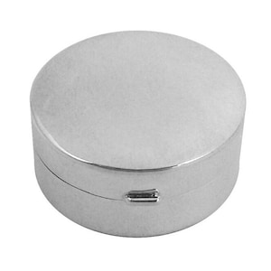 Small Plain Round Pill Box 925 Sterling Silver English Hallmarks By JewelAriDesigns
