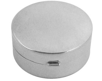 Small Plain Round Pill Box 925 Sterling Silver English Hallmarks By JewelAriDesigns