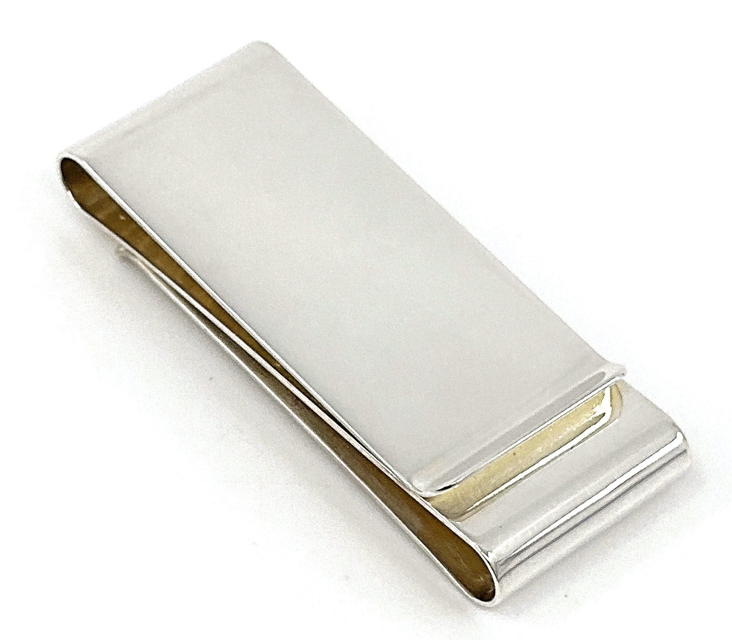 Pince à Billets Double Face En Argent Sterling 925 - Motif "engine-turned", Fait Main Au Royaume-Uni