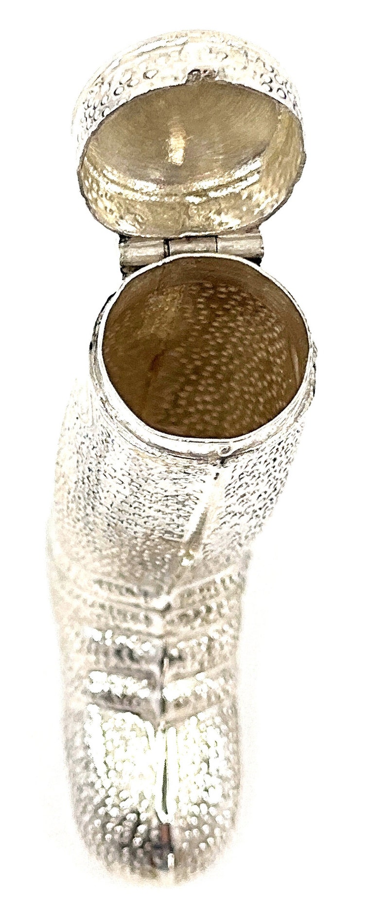 Riding Boot Pillbox Victorian Style 925 Sterling Silver English ...