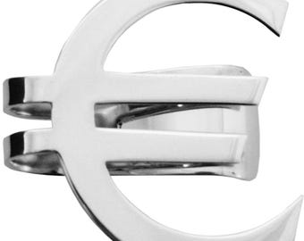 Euro Sign Money Clip 925 Sterling Silver English Hallmarks
