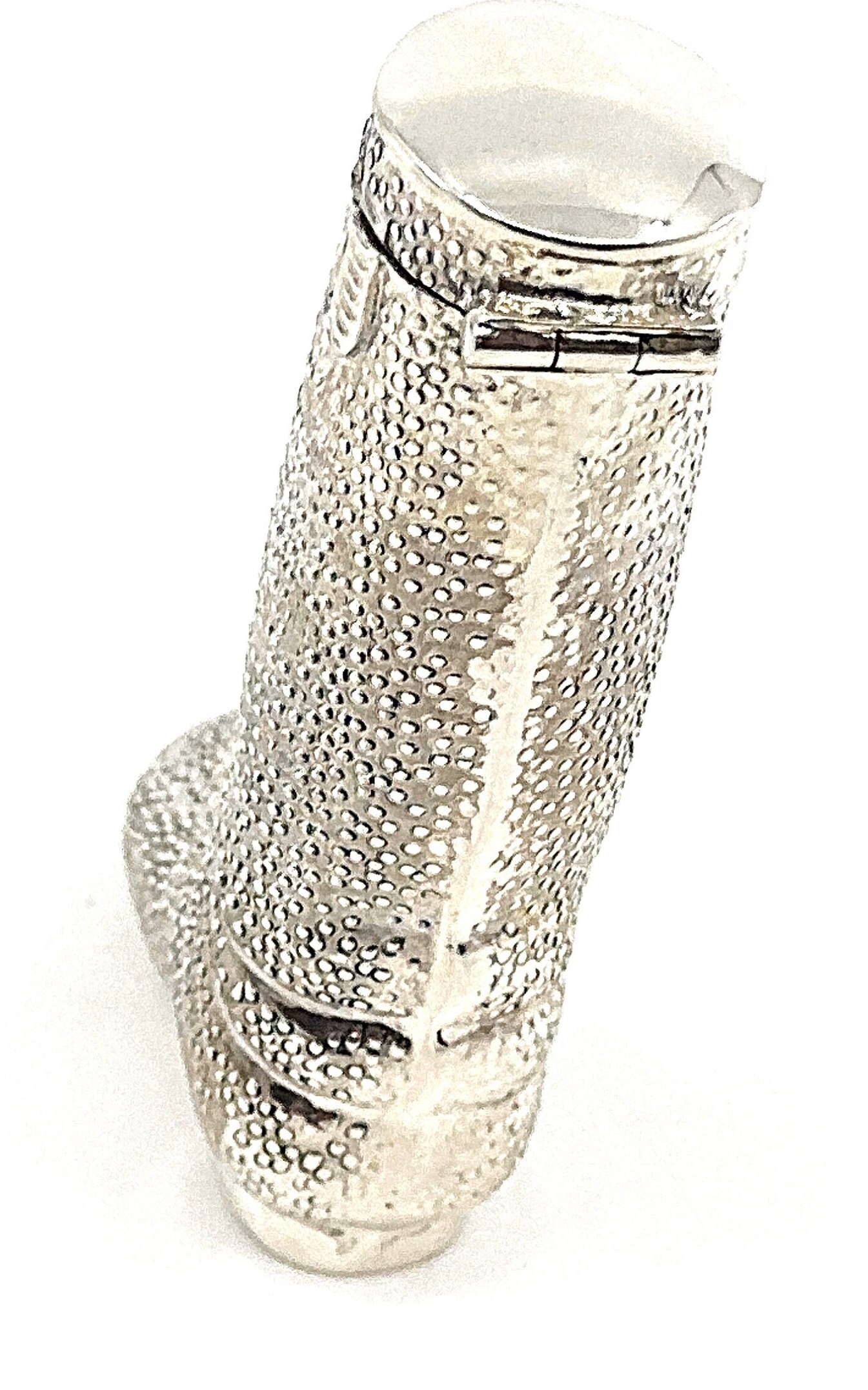 Riding Boot Pillbox Victorian Style 925 Sterling Silver English ...