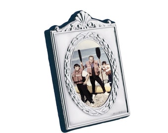 Miniature Photo Frame Victorian Style 925 Sterling Silver English Hallmarks With Velvet Back 5cm x 4cm By JewelAriDesigns