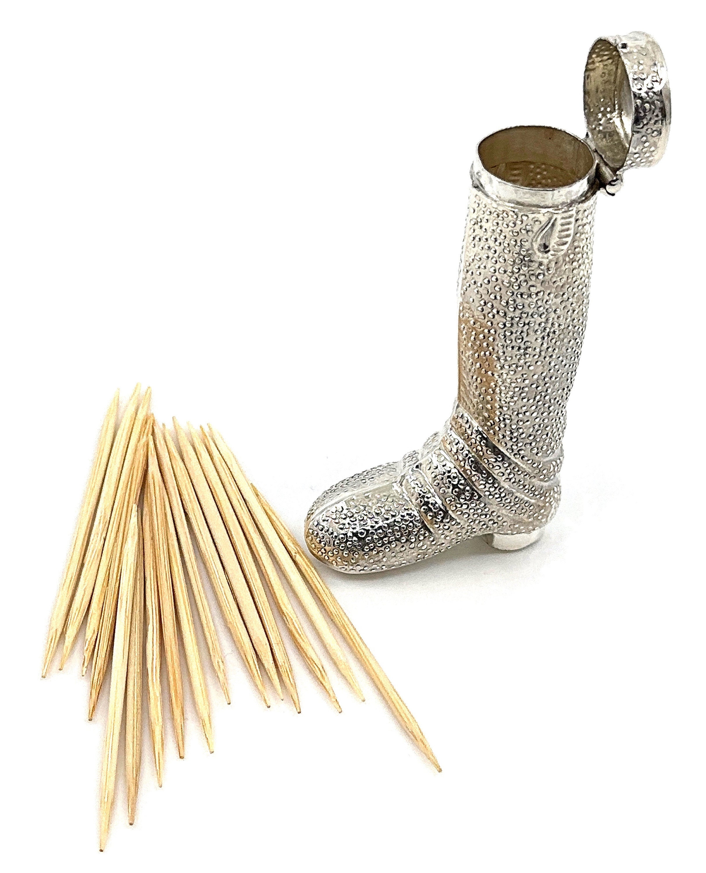 Riding Boot Pillbox Victorian Style 925 Sterling Silver English ...